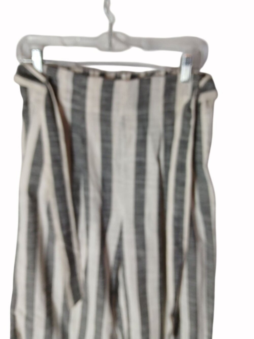 Indigo Rising Womens Ivory Gray Linen Cotton Pants Size L Wide Leg Casual Loose - Picture 8 of 10